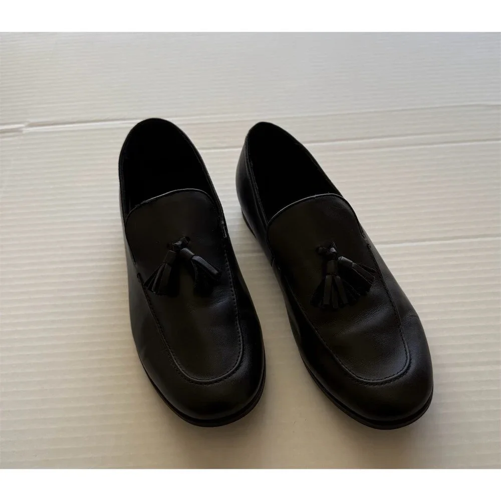 Office London Men's Dress Loafers Black Tassel Slip-On Shoes Size 9